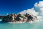 Reykjavik, Iceland. Geothermal view of basaltic salts at The Blue Lagoon in Reykjavik, Iceland. Art Print